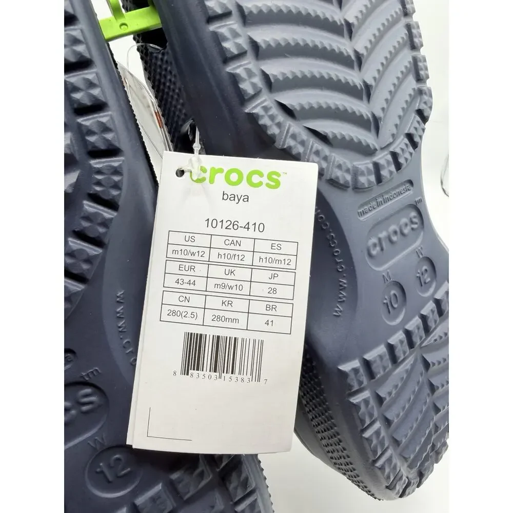 Crocs Baya Clogs Shoes Navy Blue Size M10 W12 Unisex Authentic 10126-410 NWT